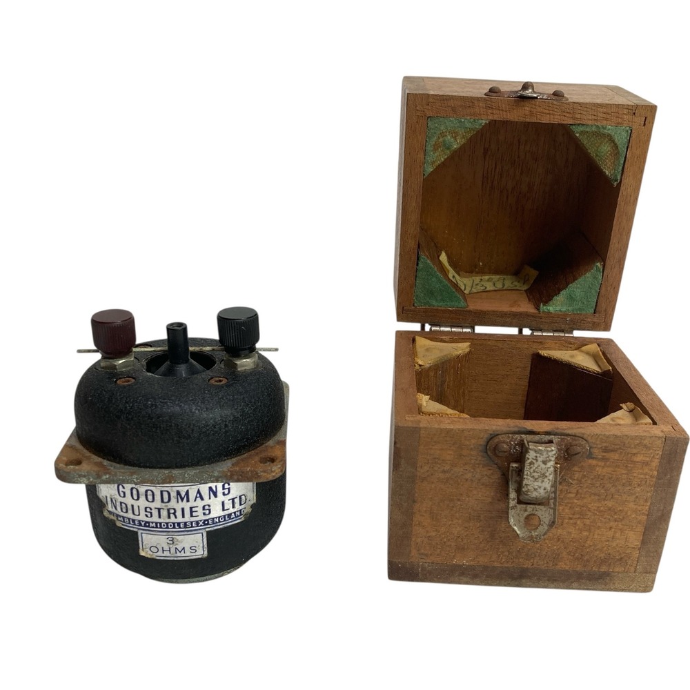 VTG Goodmans Ind LTD‎ 3 Ohms Resistor Wood Box England Vibration PARTS ONLY
